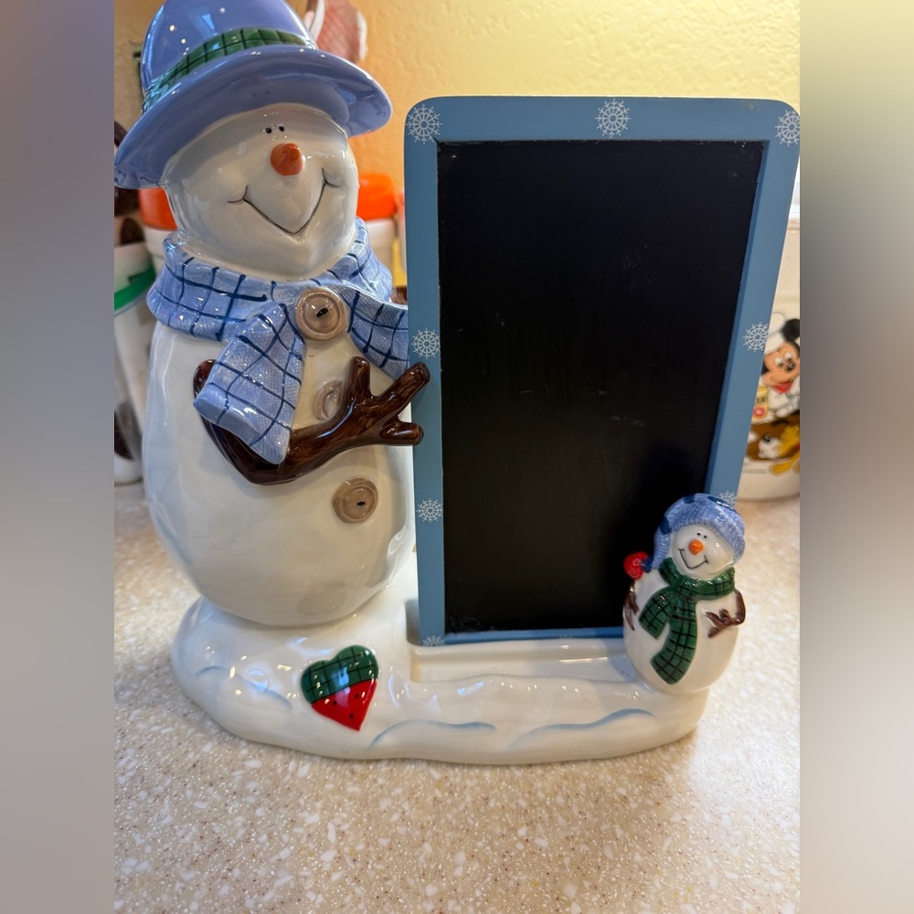 St. Nicholas Square Ceramic Holiday Snowman Chalk Board Christmas Count Down